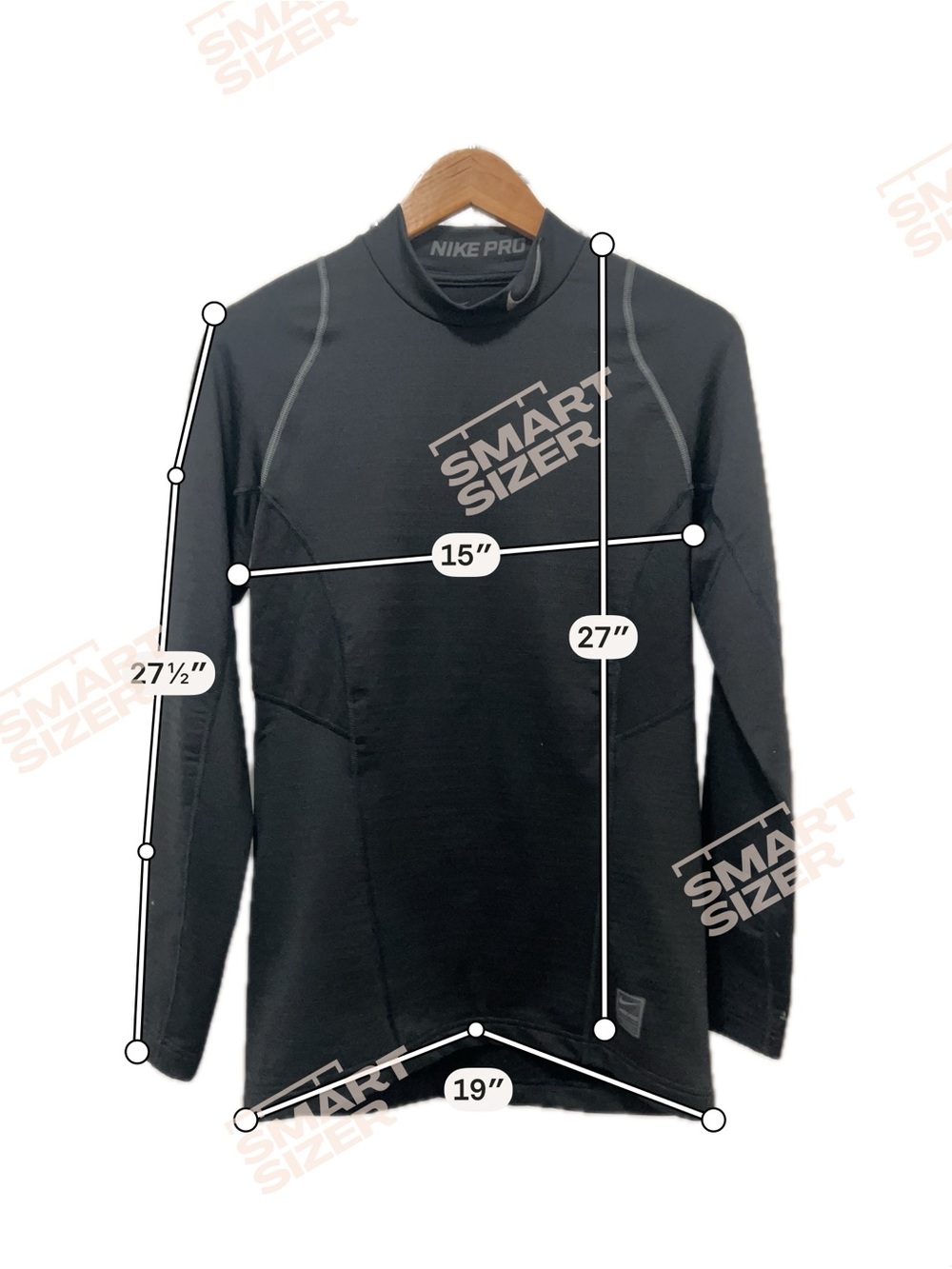 Nike Pro Dri-FIT Mens Hyperwarm Fitted Mock Neck Long Sleeve Shirt Black Sz S - Picture 5 of 5